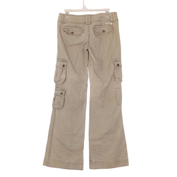Abercrombie & Fitch vintage Y2K cargo pants flare low rise gorpcore khaki green - Picture 2 of 14